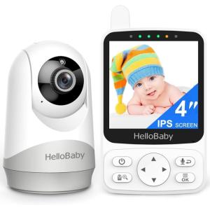 image:imageHelloBaby No WiFi Baby Monitor with VoiceActivated Night Vision4 IPS Camera and Audio 2Way Talk and PTZ 26H Battery and 1000ft Range Portable for Nursery and TravelHB6240