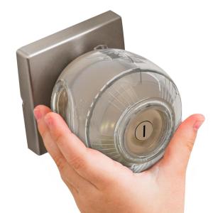image:imageDoor Knob Safety Cover for Kids 6 Pack HardtoRemove DualLock Door Handle Covers for Kids  Reusable Baby Proof Door Knob Locks  Installs Easily No Tools Needed TransparentTransparent