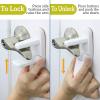 image:imageBaby Proof Door Handle Lever 2Pack with 2 Extra Adhesives  Easy OneHand Operation for Adults Durable ABS with 3M Adhesive Backing Simple Install Locks by Wappa Baby